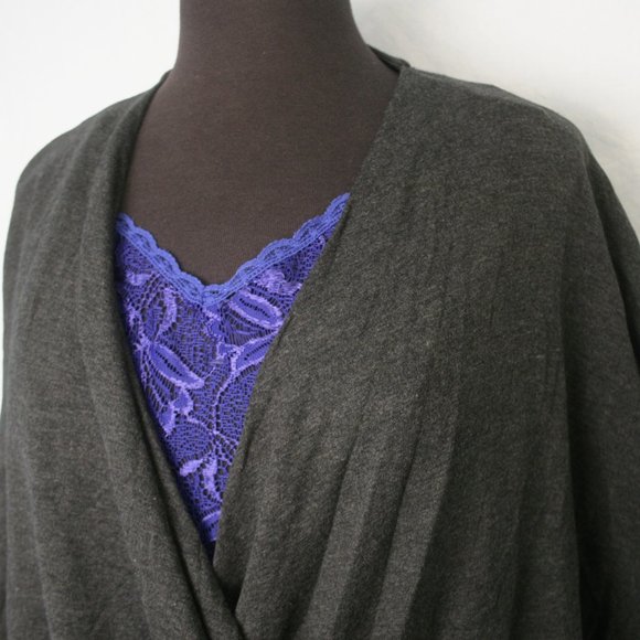 Grey Cross-Over Sweater - Picture 2 of 5